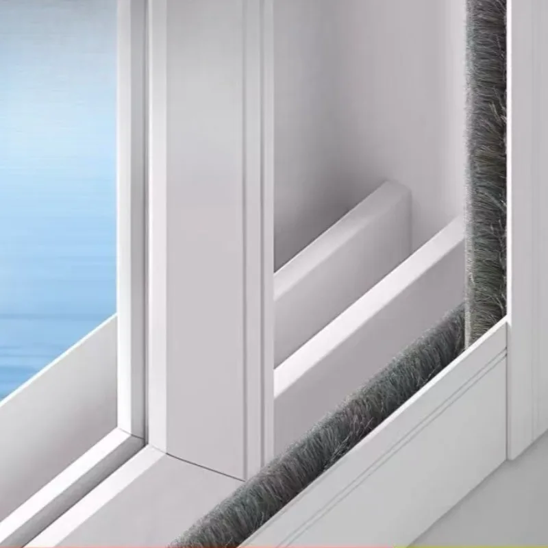 10 m selbstklebender Bürstendichtungsstreifen für Tür und Fenster, Schalldämmung, Kleiderschrank, Schiebetür, schalldicht, winddicht, staubdicht, Dichtungsdichtung – Detail 10