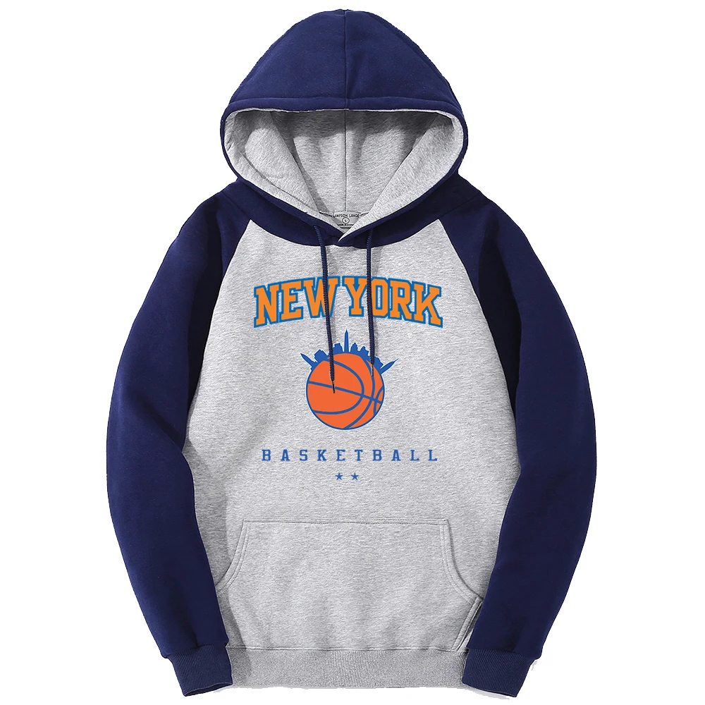 Sudadera de la liga de baloncesto de Nueva York para hombre y mujer, ropa de Anime, Sudadera con capucha raglán de Hip Hop, Sudadera con capucha de colores mezclados, Sudadera con capucha de lana