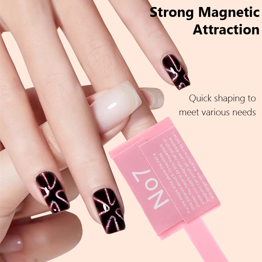 5Pcs/Set Pink Cat Eye Magnetic Stick with Heart Wave Pattern Nail Art Gel Polish Wand for 3D Cat's Eyes Effect Manicure Kit magnetic nail art tools,cat eye nail tool,magnetic nail tools