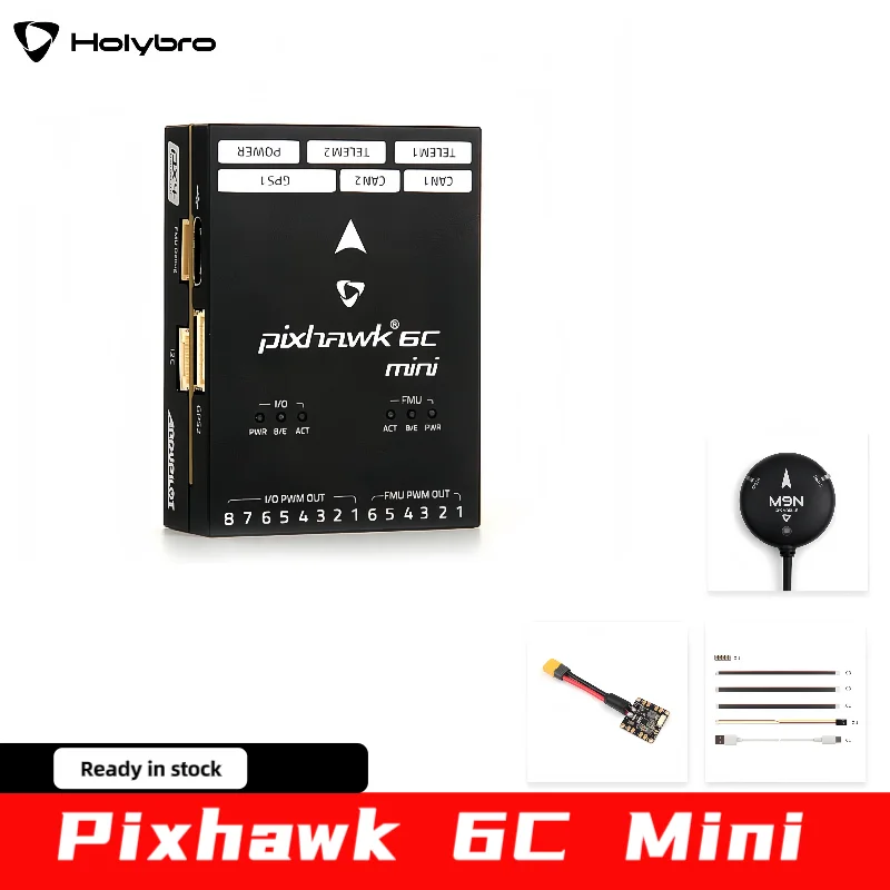 Holybro Pixhawk 6C 미니 비행 컨트롤러 Stm32h743 (PM02 V3 12s / PM06 14s 전원 모듈 및 M9n / M10 GPS 포함) RC FPV 드론용