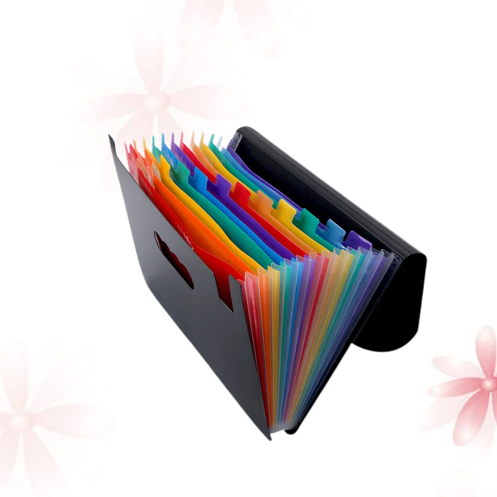 

Practical Rainbow File Folder Multilayer A4 Size Portable Accordion Folder Document File Folder for Students