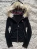 Black Goth Hoodie Women's Clothes Letter Skull Embroidery Zipper Y2k Coat Fashion Hooded Jacket Japanese Sweatshirts Y2K Tops 2