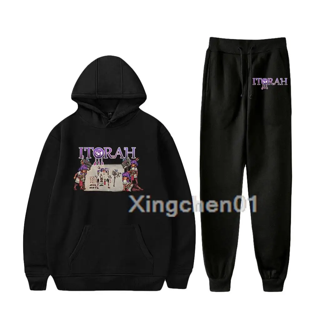 

ITORAH takım erkekler/kadınlar Set Hoodie pantolon eşofman spor Hoodies