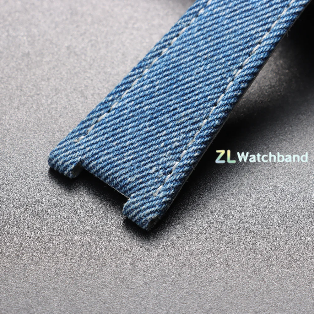Durable Denim Nylon Watch Strap - 25mmx13mm, Fits Men & Women