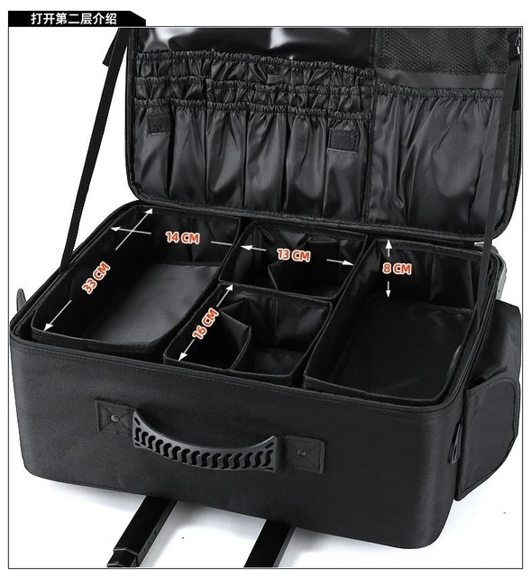 Valigetta Trucco 4 In 1 - Trolley Cosmetici Con Borsa Pennelli, Borsa Da Viaggio Rimovibile