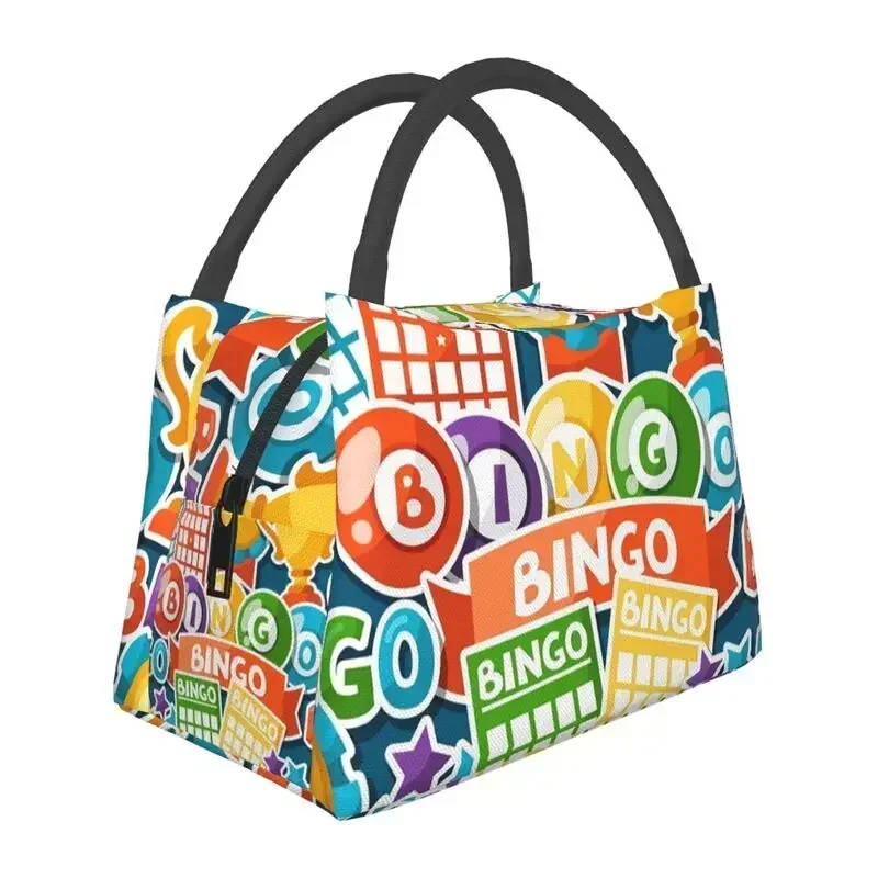 

Bingo Paper Game Resuable Lunch Box Women Multifunction Thermal Cooler Food Insulated Lunch Bag Travel Work Pinic Container