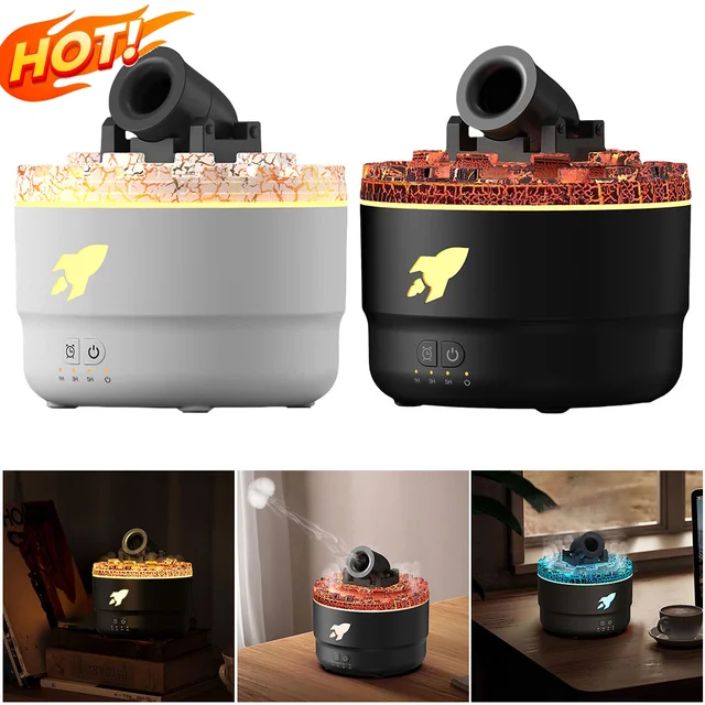 Volcanic Crack Cannons Humidifier Essential Oil Diffuser with Timer RGB Cannon Blast Aroma Humidifier Aromatherapy Diffuser 1