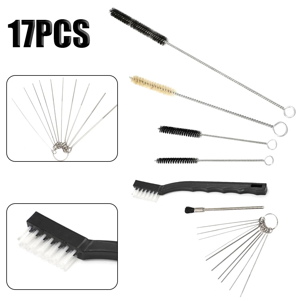 17pcs Auto Parts Cleaning Kit Brush Pipe Cleaning Brush Nylon Strip