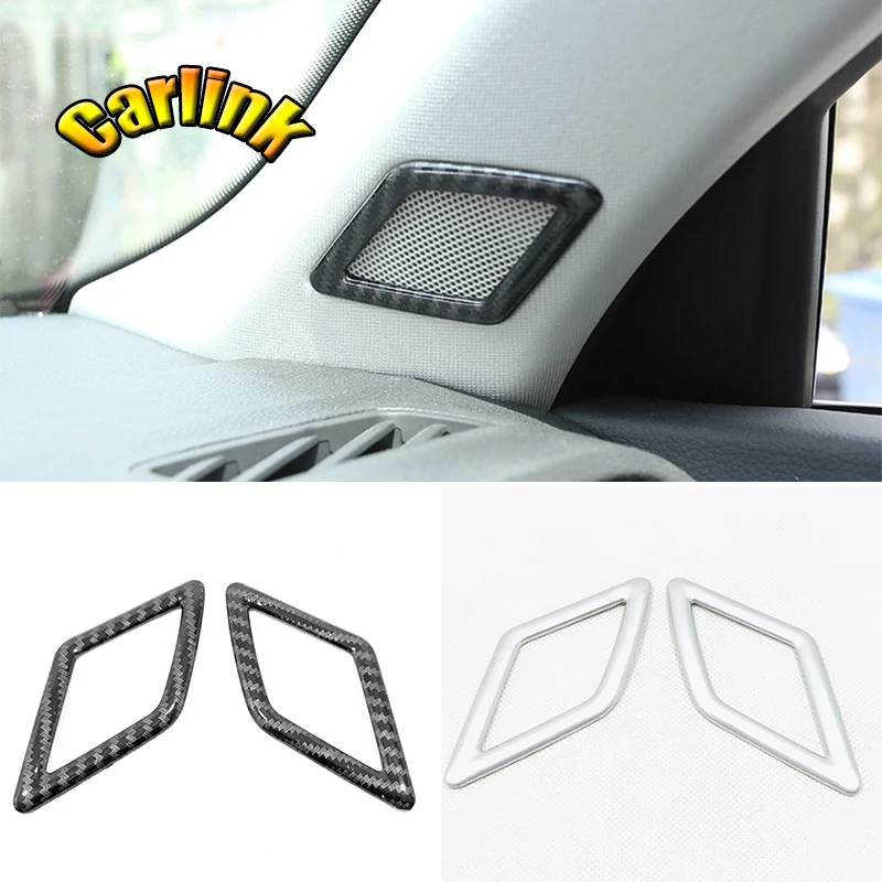 

For Audi Q3 2019 2020 ABS Matte/Carbon fibre Car Front column Sound decoration Cover Trim Car Styling Accessories 2pcs