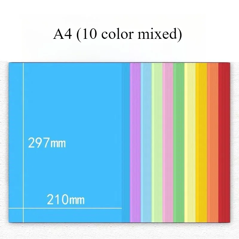 100pcs A4 Color Copy Paper 80g Printing Papers Office Papers Children's Kindergarten Paper Cuttings Handmade Origami Materials - 5