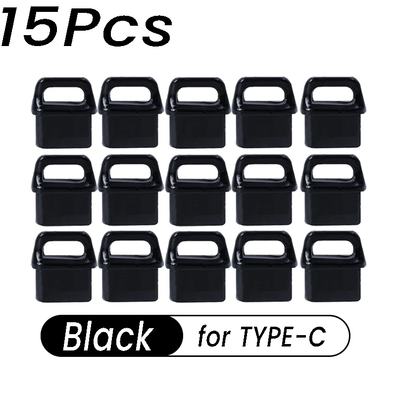Universal Soft USB-C Port Cover with Easy Grip Dustproof Plugs