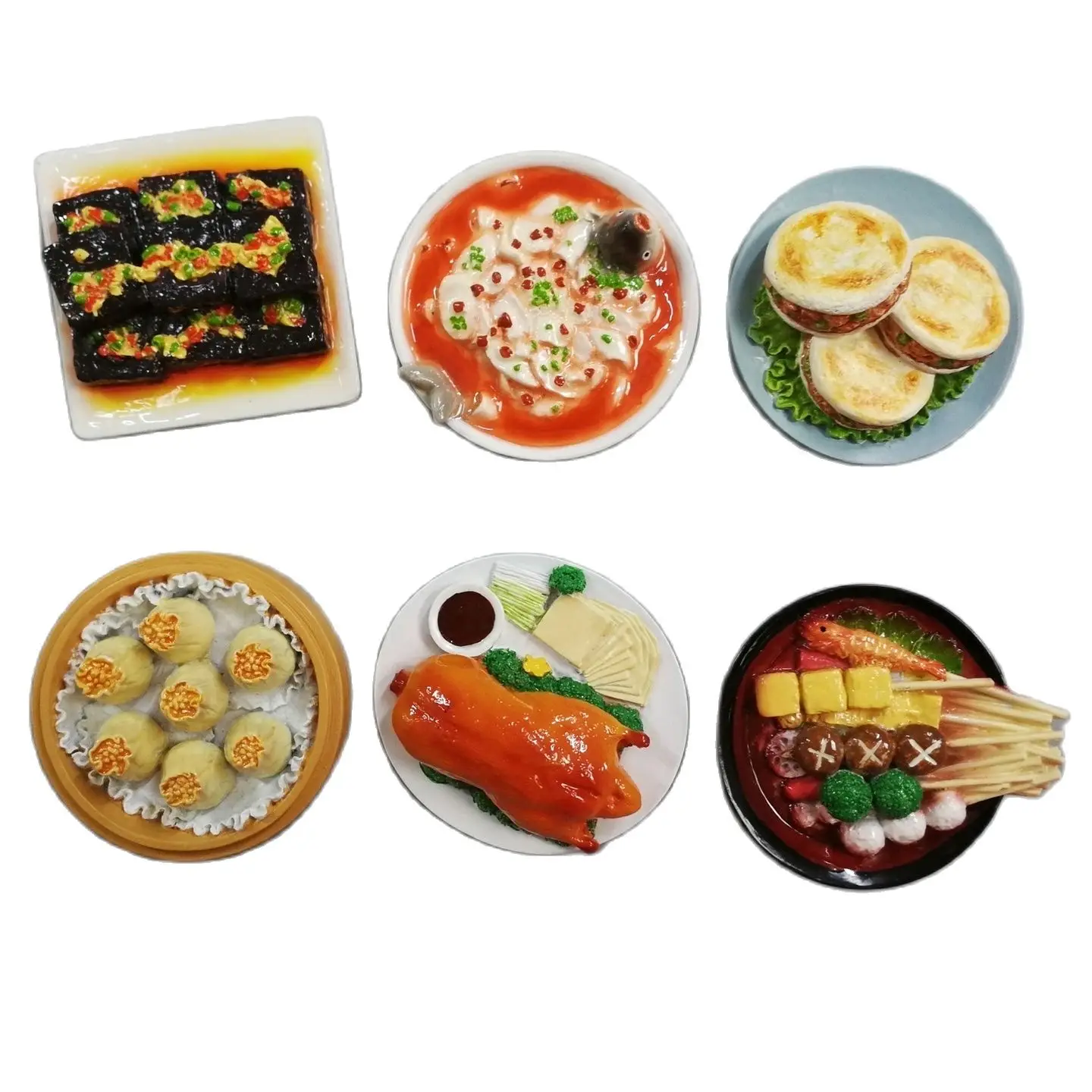 

30Pcs Mixed Pack 3d Artificial Chinese Food Fridge Magnet kitchen Game Creative Resin Crafts Magnetic Stickers Home Decoration