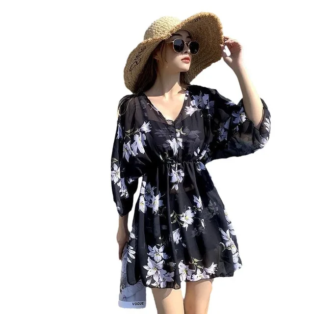 2025 New Split Swimsuit for Women Three-piece Conservative Meat Covering and Slimming Sun Protection Hot Spring Suit 1