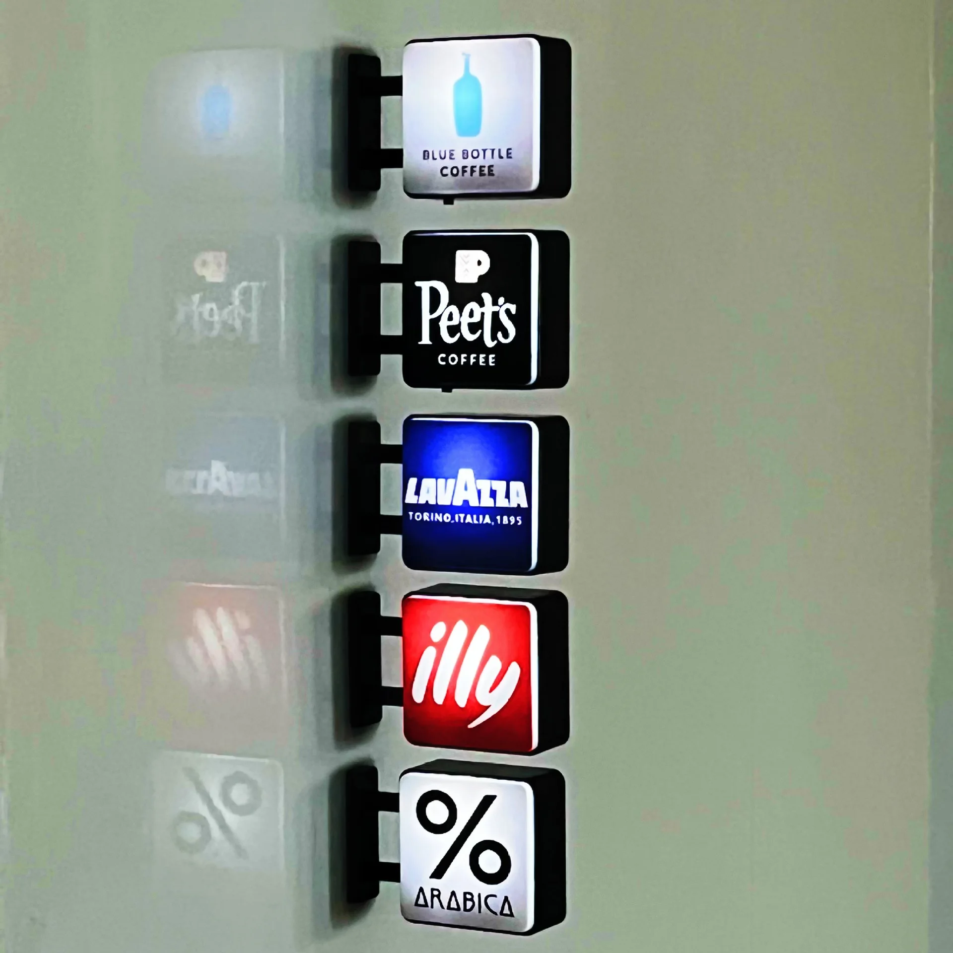 커피 코너 창의적인 LED 냉장고 자석 조명 홈 미니 페그보드 커피숍 조명용