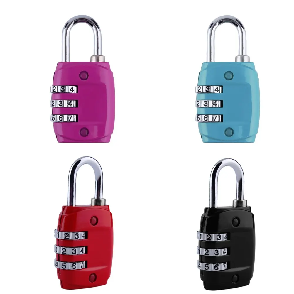 Zinc Alloy Security 3 Combination Travel Suitcase Luggage Code Lock Padlock arrival Worldwide Store Random Color