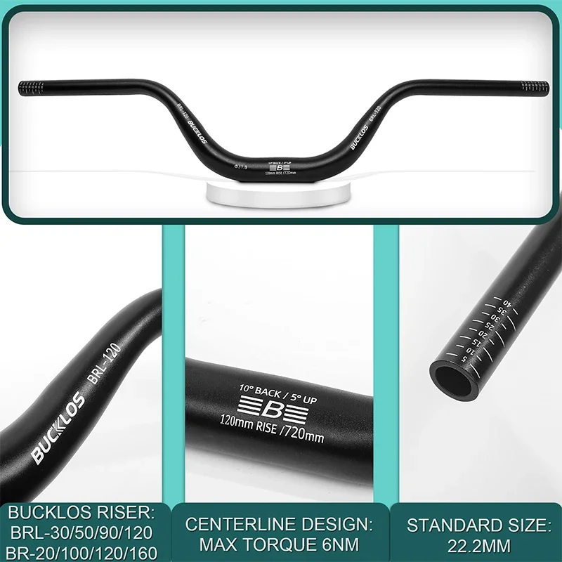 Mountain Bike Handlebar Bicycle Handlebar 31.8mm 720mm 780mm Rise 30/50/90/120mm Aluminum Alloy