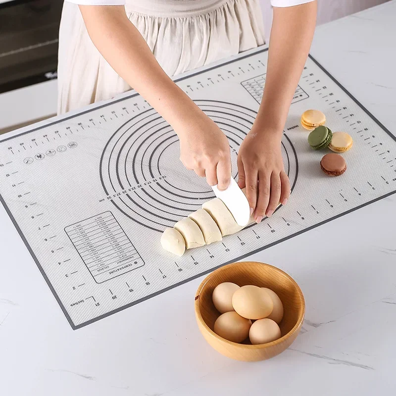 Silicone Dough Rolling Mat Non-stick Baking Kneading Pad with Scale Dumplings Pies Pizza Cooking Plate Kitchen Pastry Cake Tray