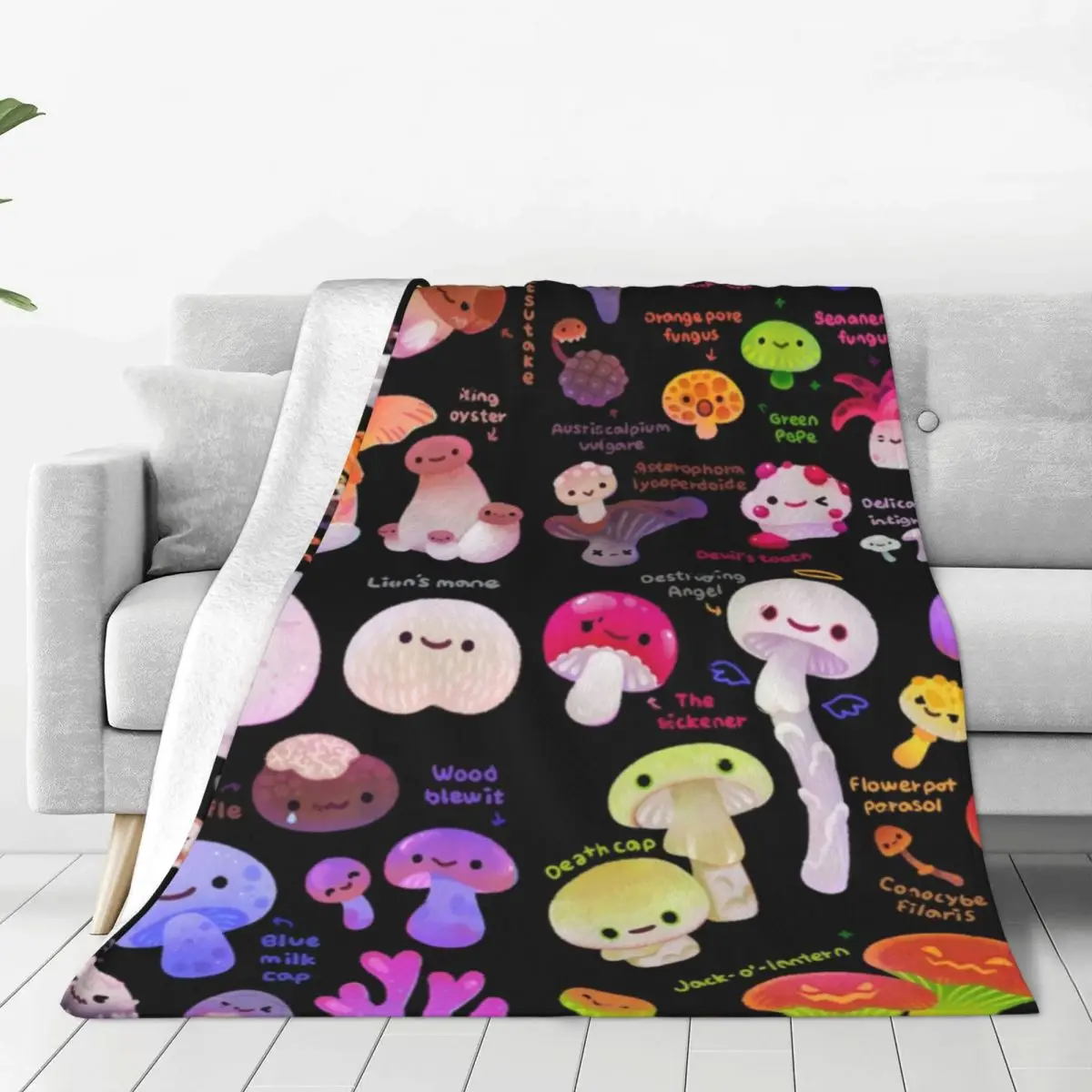 

Фланелевое Одеяло в виде грибов, теплый мягкий плед с забавным мультяшным рисунком, покрывало для гостиной, пикника, дивана, покрывало для кровати