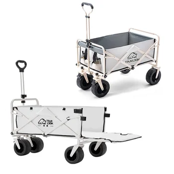 야외 휴대용 접이식 대용량 캠핑카, 다기능 조절 핸드카트, 해변 손잡이, 피크닉 자동차 상품 이미지