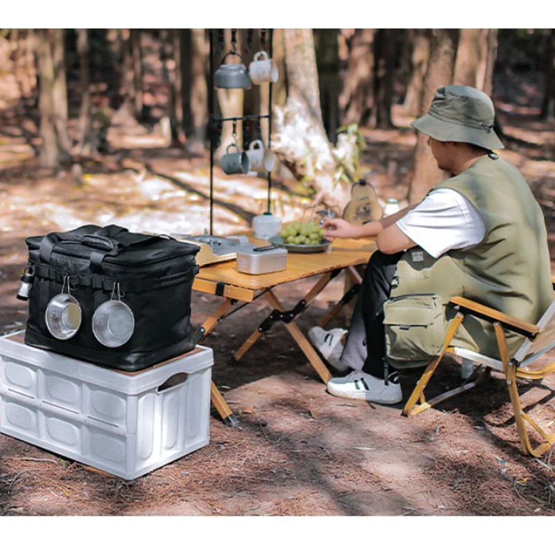 Multi functional picnic bag outdoor storage box camping waterproof handbag anti-collision tableware kitchenware storage bags