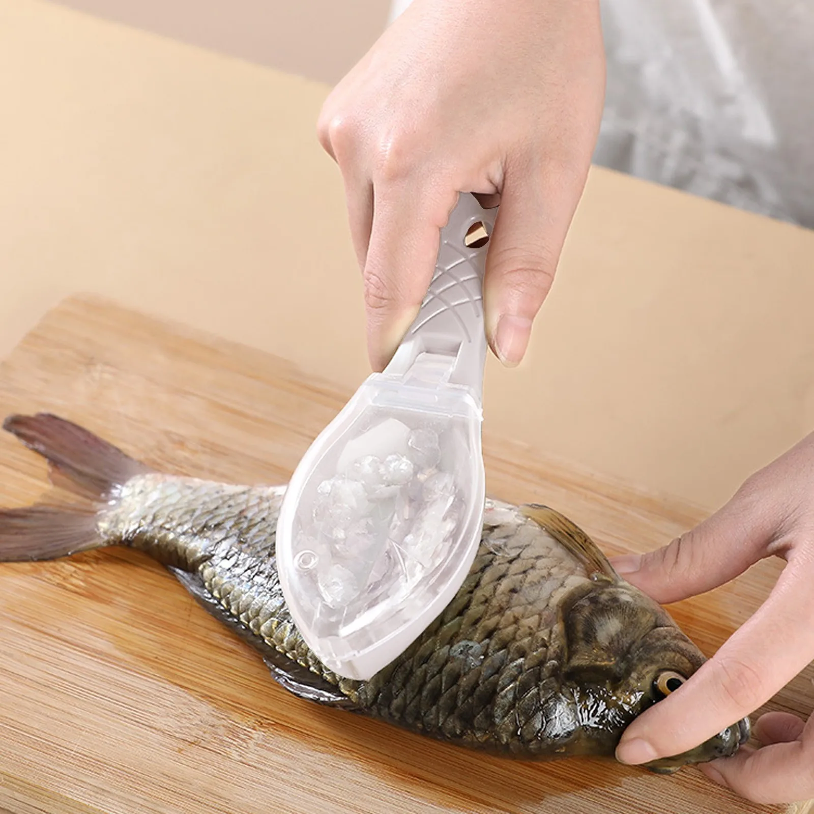 Fish Scale Scraper Fish Brush Scraping Fish Scale Brush Grater Quick Disassembly Knife Cleaning Peeling Skin Scraper Scaler With Cover