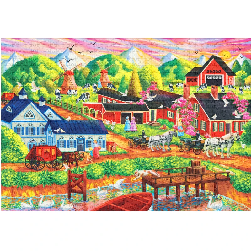 Rompecabezas de 1000 piezas para adultos, pinturas de paisajes