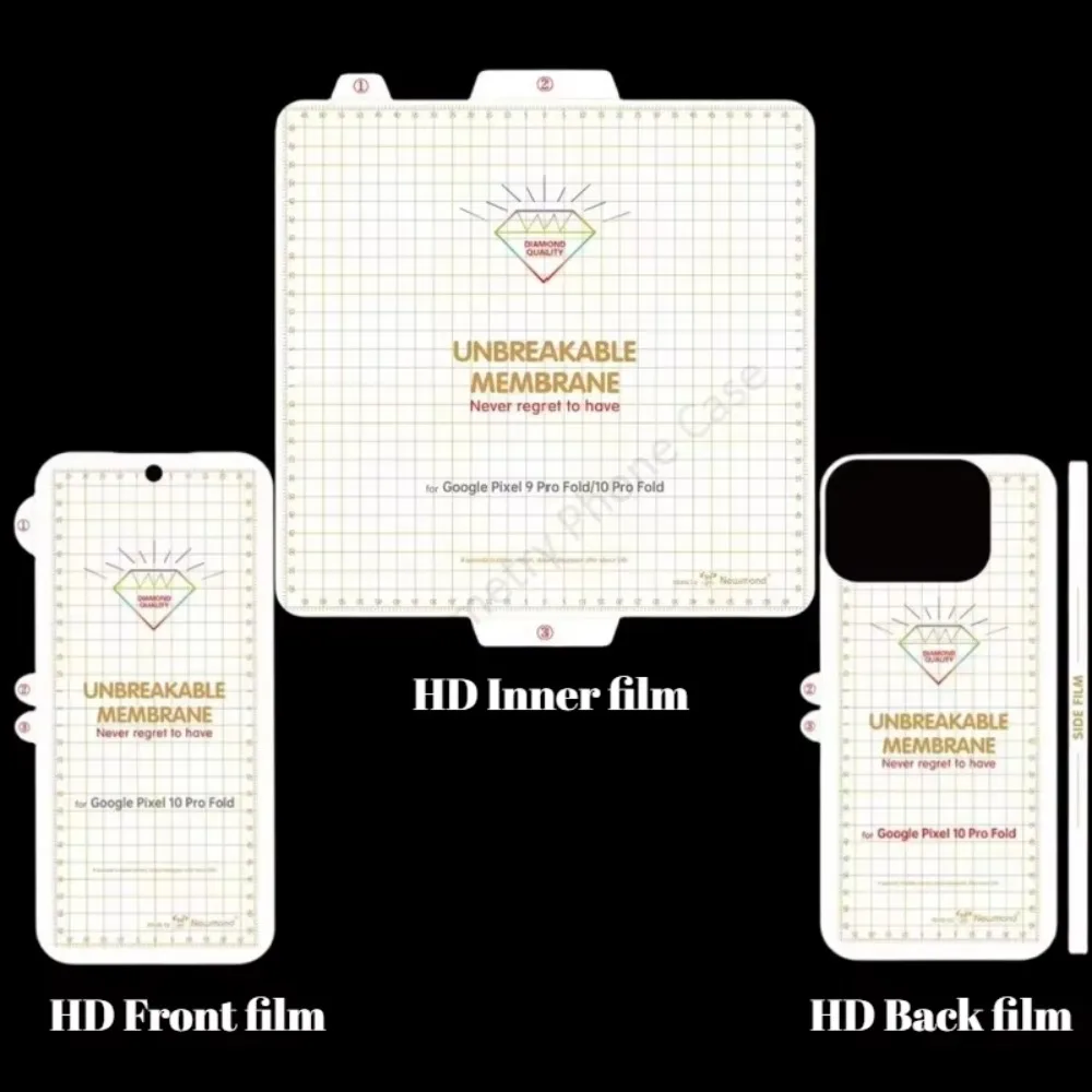 HD Matte Screen Protector, Unbreakable Membrane Soft Hydrogel Film, Front & Inner Hinge Cover