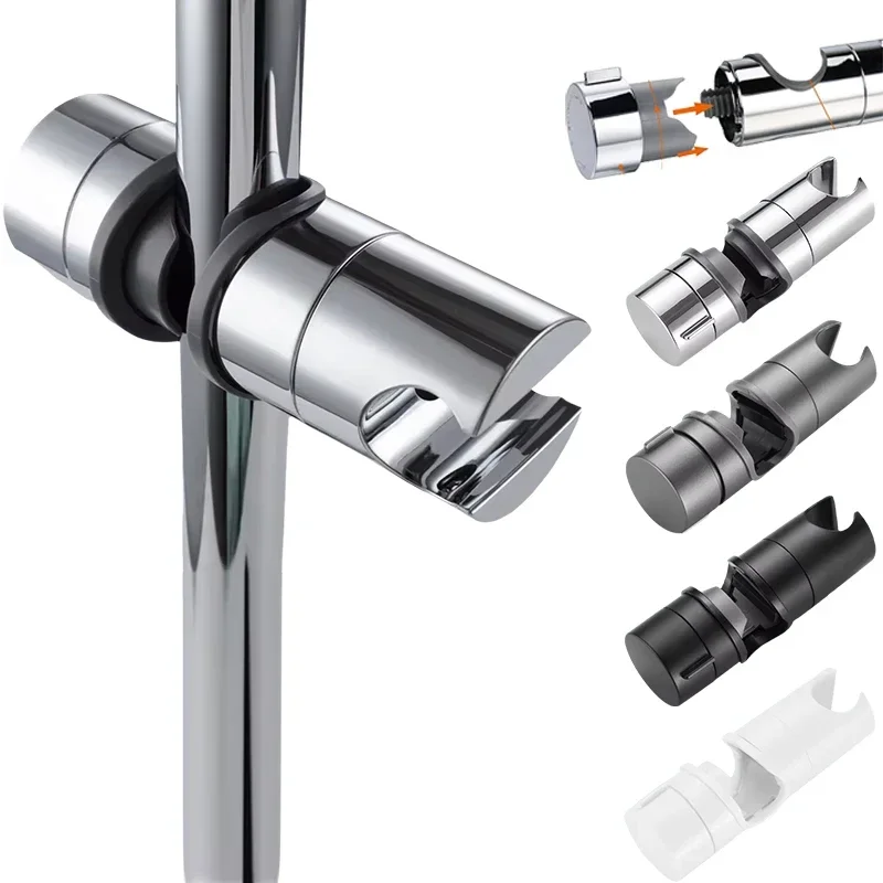 Showerhead Holder Shower Bracket Shower Holder Universal Shower Head Holder Adjustable Shower Rail Holder Bathroom Accessories Replacement Hand Bracket for Slide Bar