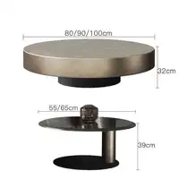 Tables basses en métal modernes simples pour la maison, meubles de salon, table basse en verre, design léger, table basse ronde de luxe 2