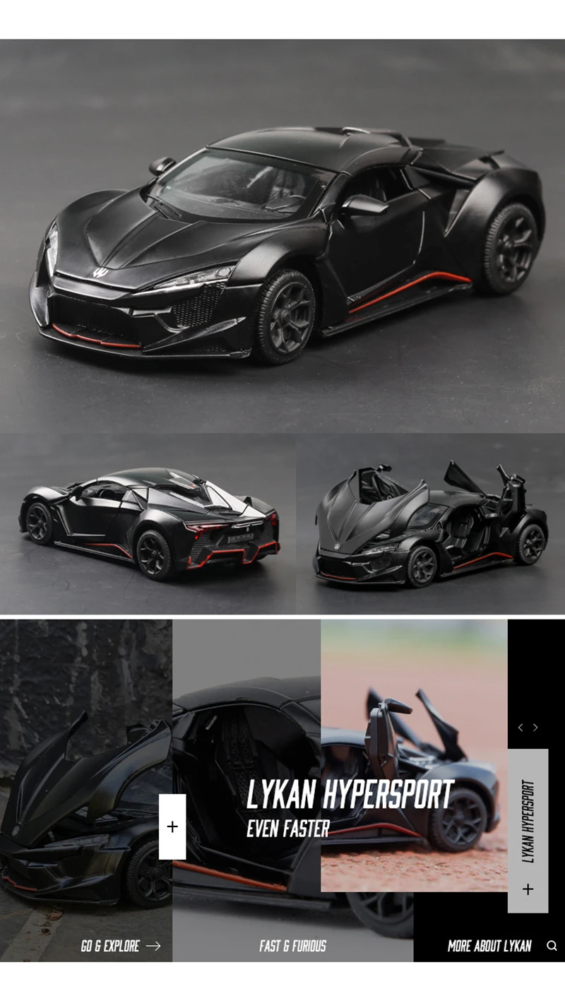 1:32 Fast & Furious Lykan Hypersport Alloy Sports Car Model