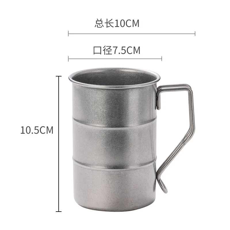 New Stainless Steel Outdoor Marco Cup, Water Cup, Industrial Style, Vintage, Creative Coffee, Camping, Picnic, Beer Coffee Mug L