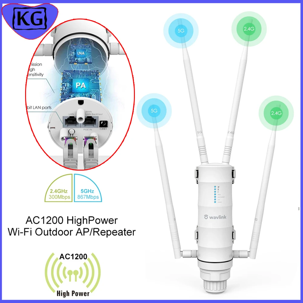 Wifi Mesh WAVLINK AC1200 Extensor De Alcance WiFi Para Exteriores - Main Image