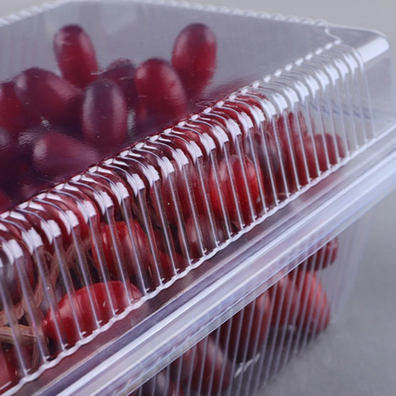 100pcs Transparent Packaging Box Disposable Fruit Box Food Preservation Pastry Cake Snacks Lunch Kitchen Storage Accessories