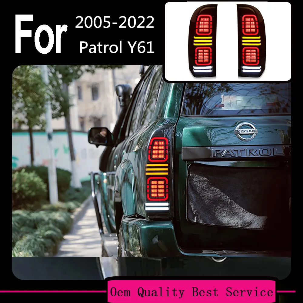 

Car LED Taillights For Nissan Patrol 2005-2022 Y61 LED DRL Animation Dynamic Turn Signal Lamp Rear Lights Automotive Assembly