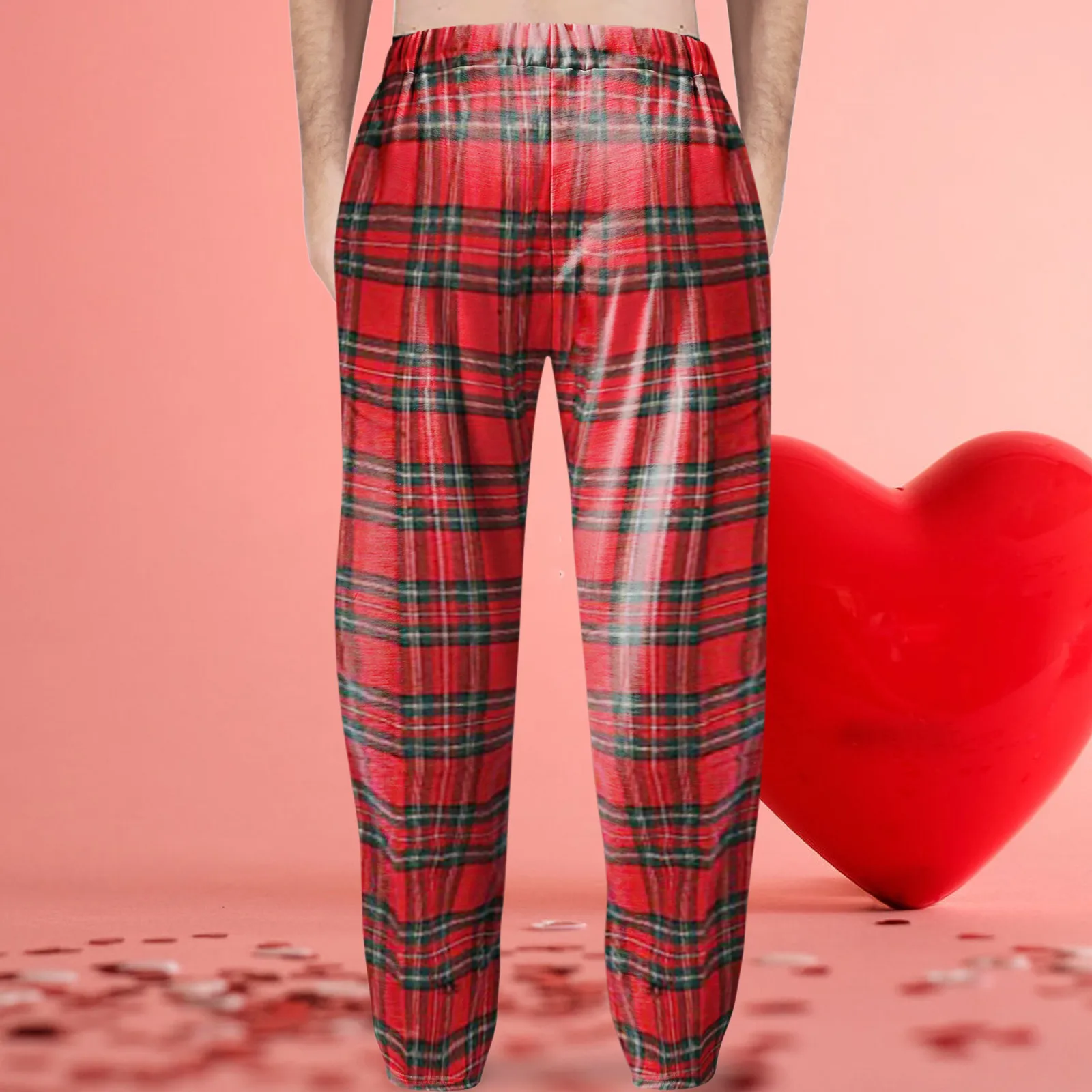 cotton harem pants Men's Spring Fashion Casual Plaid Pants Lace Cotton Can Be Worn Outside Pajamas Tracksuit Comfortable Home Pants joggers sweatpants