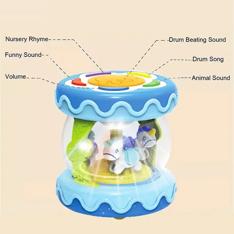 Flash Drum Toy Toddler Toys Early Educational Drum Machine musical instrument 4
