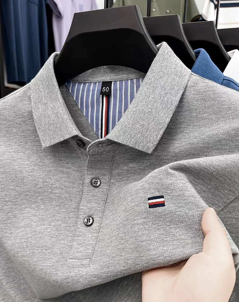 High quality brand summer new men's short sleeve fashionable striped golf polo shirt high-end designer design embroidered Tshirt 22 Sde3f1ede60d342cd84dbad77c8d85ad3I