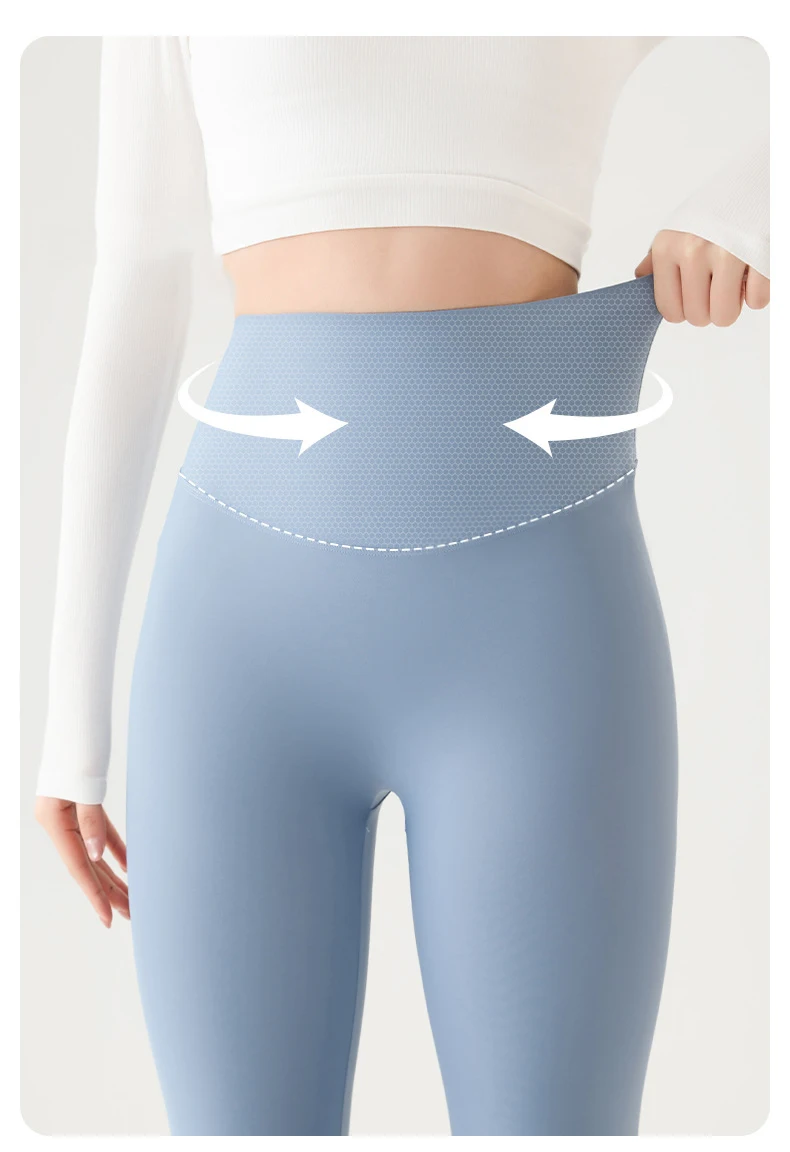 BIVIGAOS Spring Summer High Waist Thin Seamless Sharkskin Leggings Women Micro Pressure Breathable Sexy Tight Sport Yoga Legging
