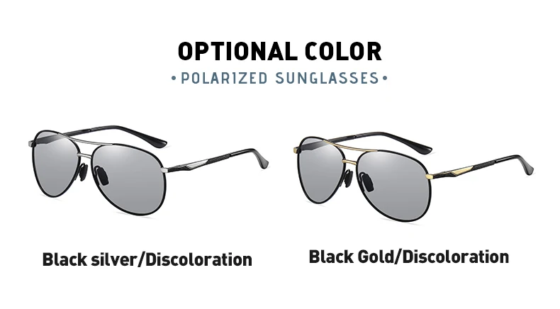 LIOUMO Luftfahrt Polarisierte Sonnenbrille Männer Top Qualität Photochrome Gläser Frauen Metall Rahmen Chameleon Brillen UV400 gafas de sol – Detail 10