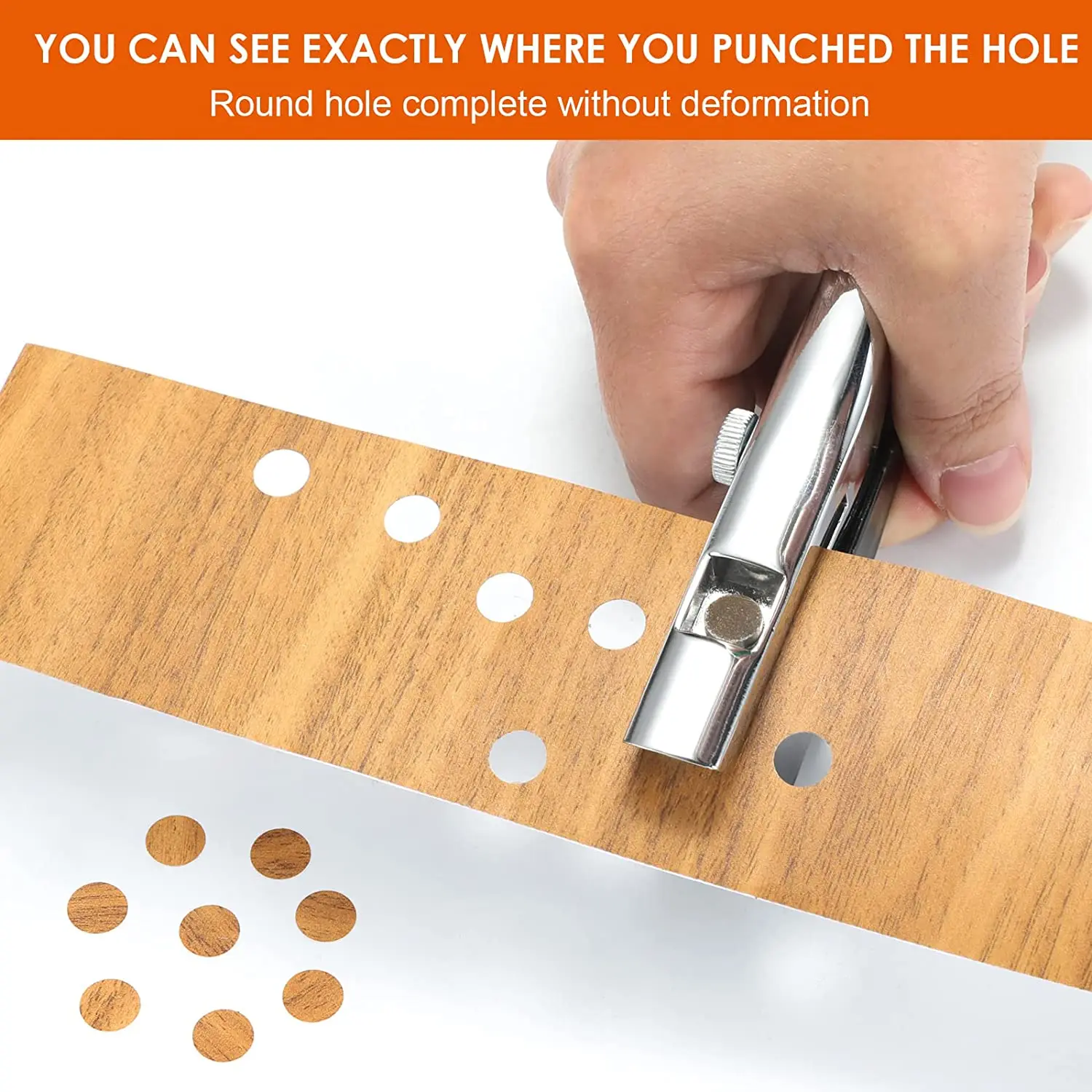 Hole Punch,Heavy Duty Hole Puncher Single,Paper Punch Portable Hand Held  Long Hole Punch for Paper Cards Plastic Cardboard