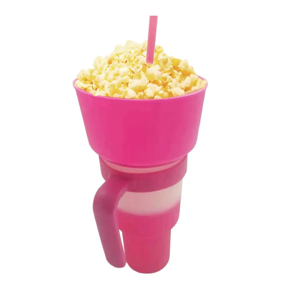 Snack and Drink Cup 2 in 1 Snack Bowl Cup Combo Leakproof Color Changi — Guelce Store