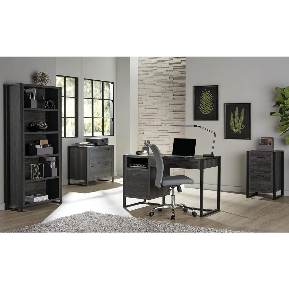 DeJori 51"W Writing Desk, Charcoal 2
