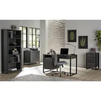 DeJori 51"W Writing Desk, Charcoal 2