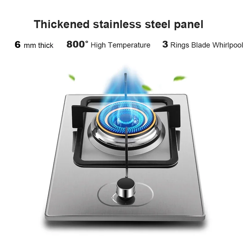 4.2 KW Built-in Single-burner Dual-use Gas Stove Natural Liquefied Desktop Fire Stainless Steel Panel Gas Cooker for Kitchen 4