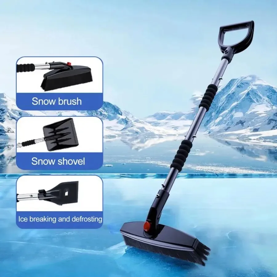 3 In 1 Snow Shovel Snow Remover Shovel Retractable Snow Brush Winter Detachable Car Snow Shovel Set For Car Truck Camping 2