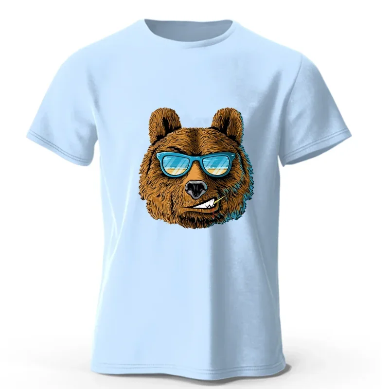 thumbnail image 1 of 2024 Camiseta con estampado de oso divertido de algodón para hombre, camiseta deportiva divertida con patrón, camiseta informal de verano para mujer, ropa de calle con cuello redondo Y2K, 1 of 5