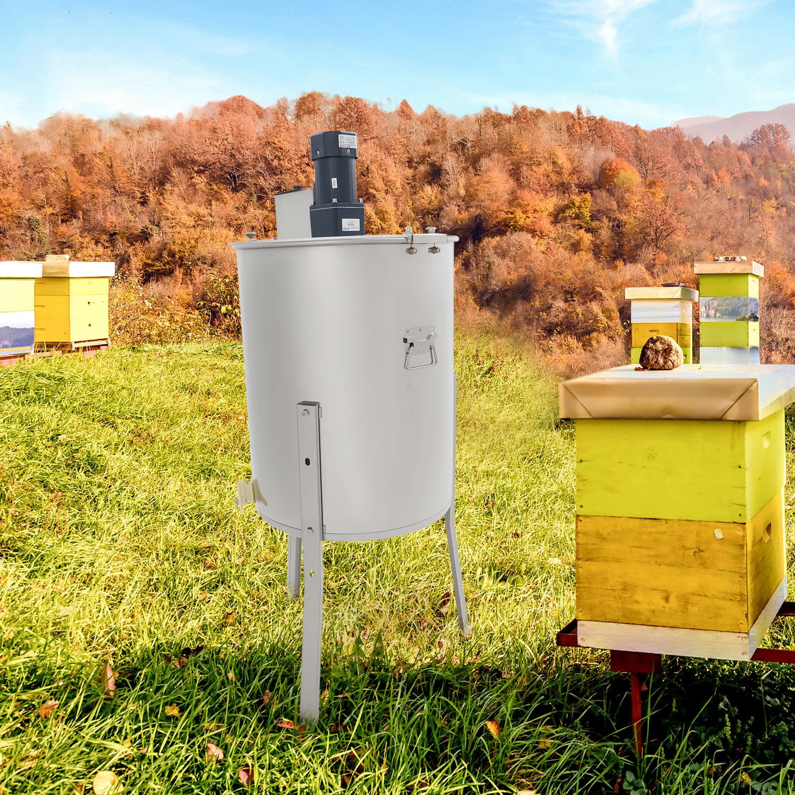 Stainless Steel 4 Frame Beekeeper Equipment 140W Electric Honey ...