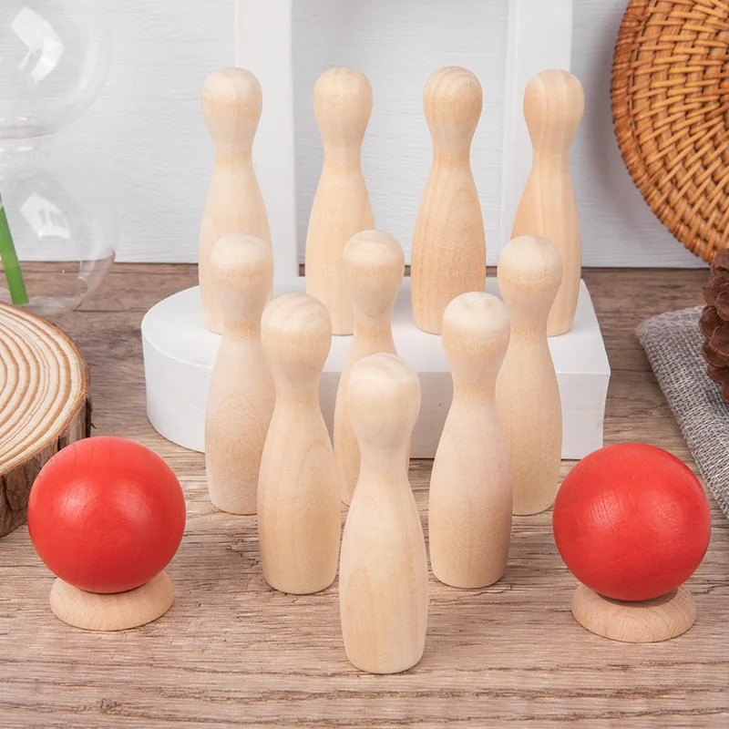 

Parent-child Toys Wooden Bowling Children's Educational Brain Development Indoor And Outdoor Ball Sports Competitive Games