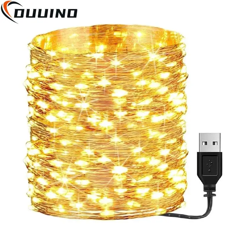 방수 USB 배터리 LED 스트링 조명, 구리 와이어 요정 화환 조명 램프, 크리스마스 웨딩 파티 휴일 조명, 5M, 10M