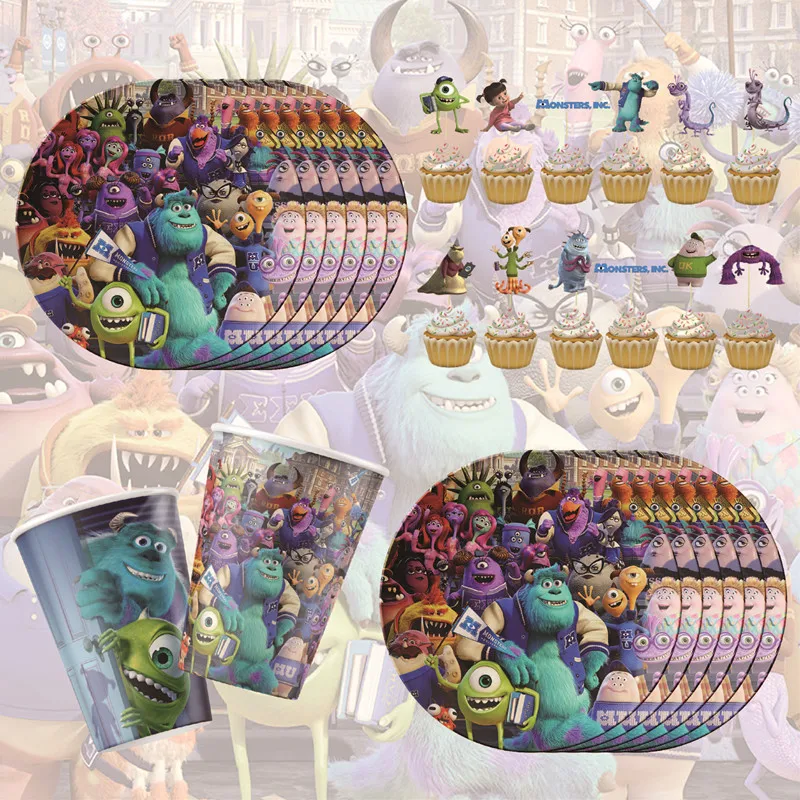 Disney Monsters University Mike Wazowski Tema Balloon Banner Cake Topper Festa Di Compleanno Boy Girl Kids Party Decoration Supplie